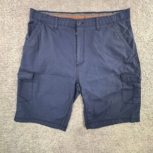Wear First Mens Navy Blue Ripstop Cargo Shorts Size 40 Free-Band Stretch Utility